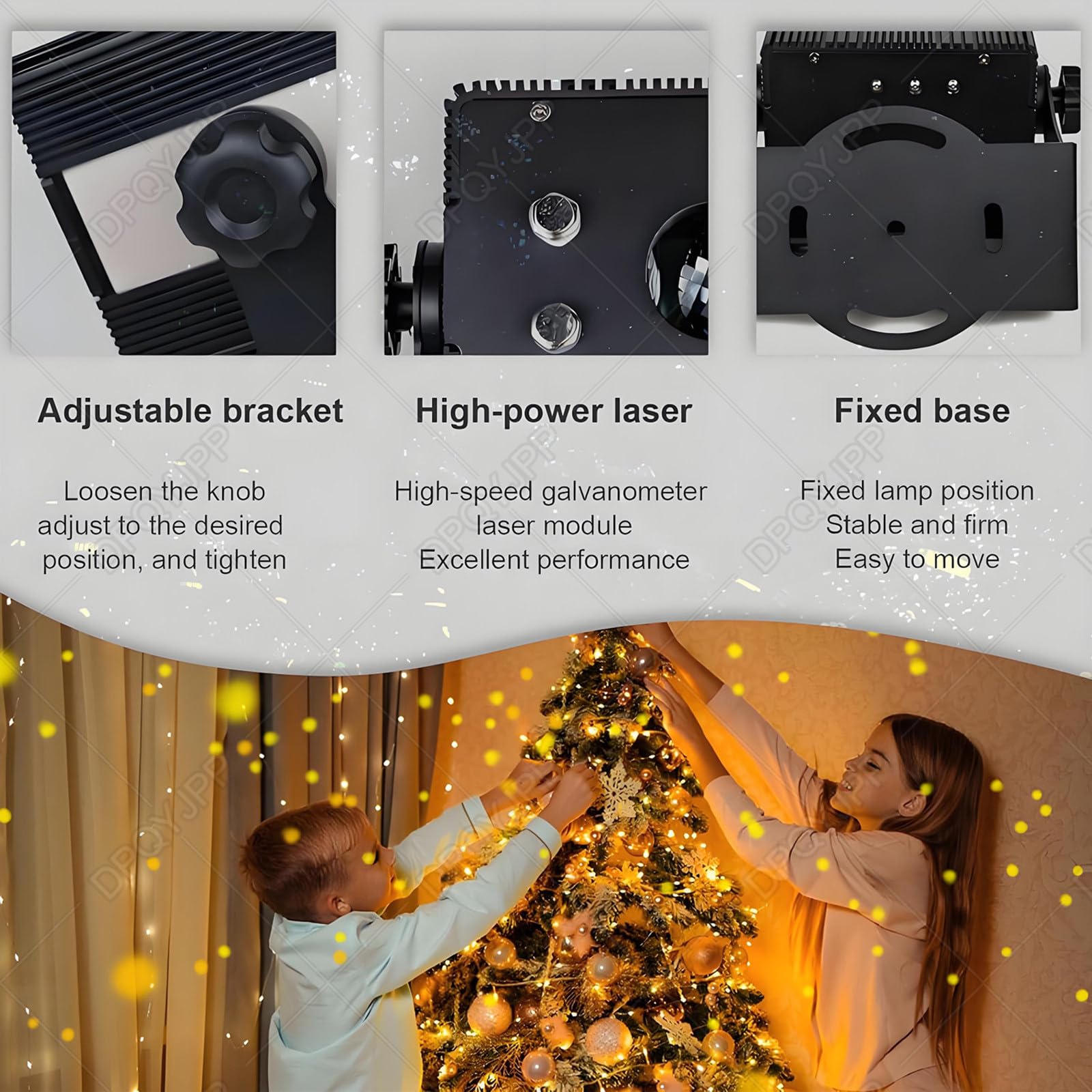 Proiettore Luminoso dinamico a Forma lucciola 20 W, luci Natale Esterno, faretto LED Giardino Impermeabile IP65 con Effetto Stelle e multieffetti, per Decorazione Giardini e patii.
