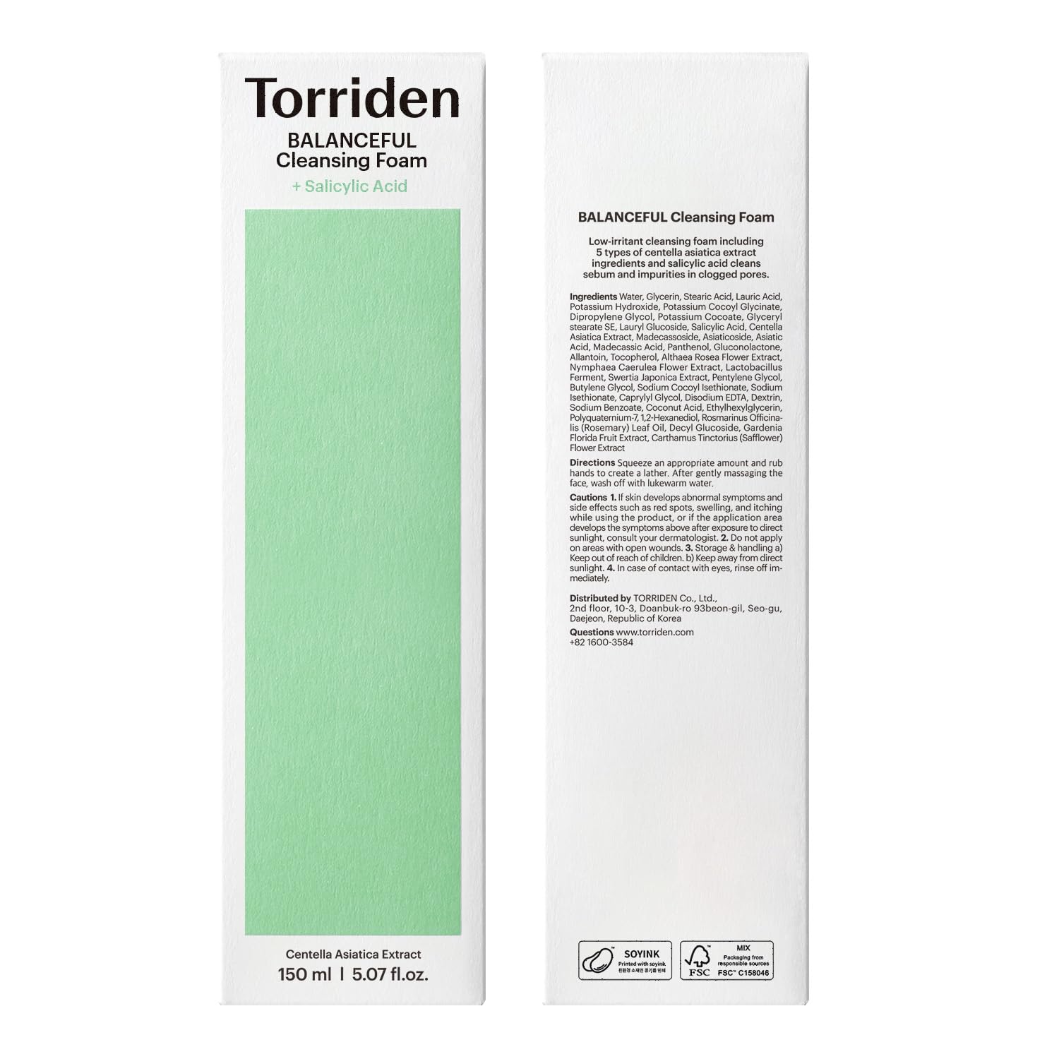 Torriden BALANCEFUL Pore Cleansing Foam 150ml (5.07 fl.oz.) | Mildly Exdfoliates and Refines Pores | Salicylic Acid, BHA, PHA, 5D CICA - Image 9