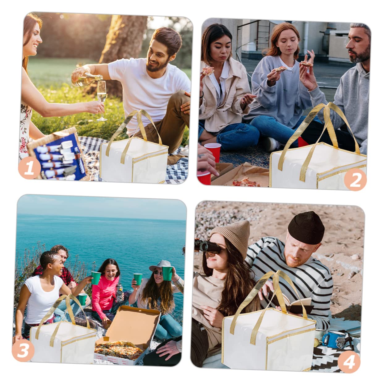 MUCKLILY Insulated Cake Packing Bag Portable Food Storage for Freshness Thermal Insulation Bag for Cakes Fruits Vegetables Seafood More Leakproof Design