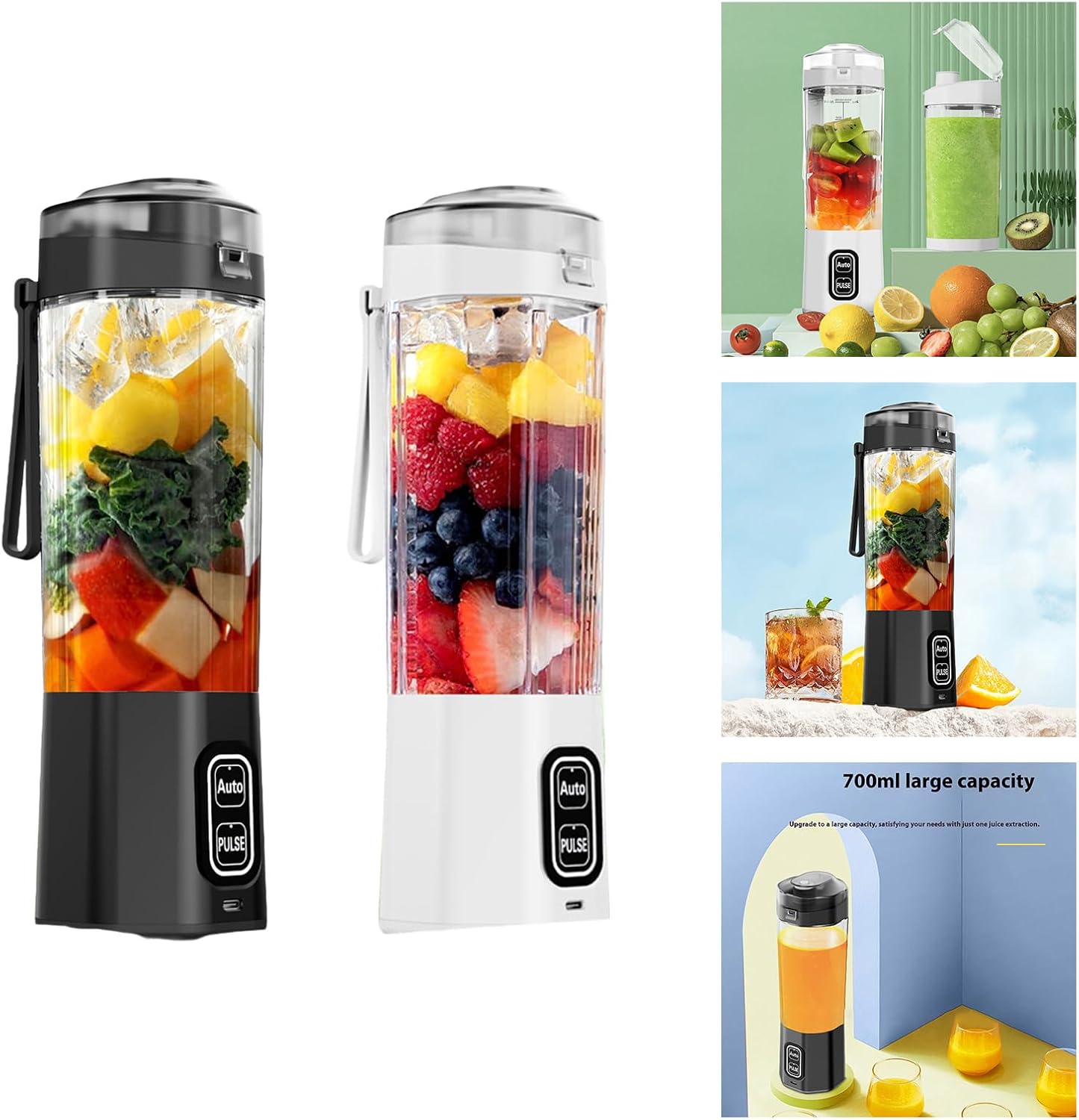 600ml Cordless Blending Machine 200W Electric Juicer Cup 6000mAh For Office Sport & Shake Mixing Portable Ice Blender Cup