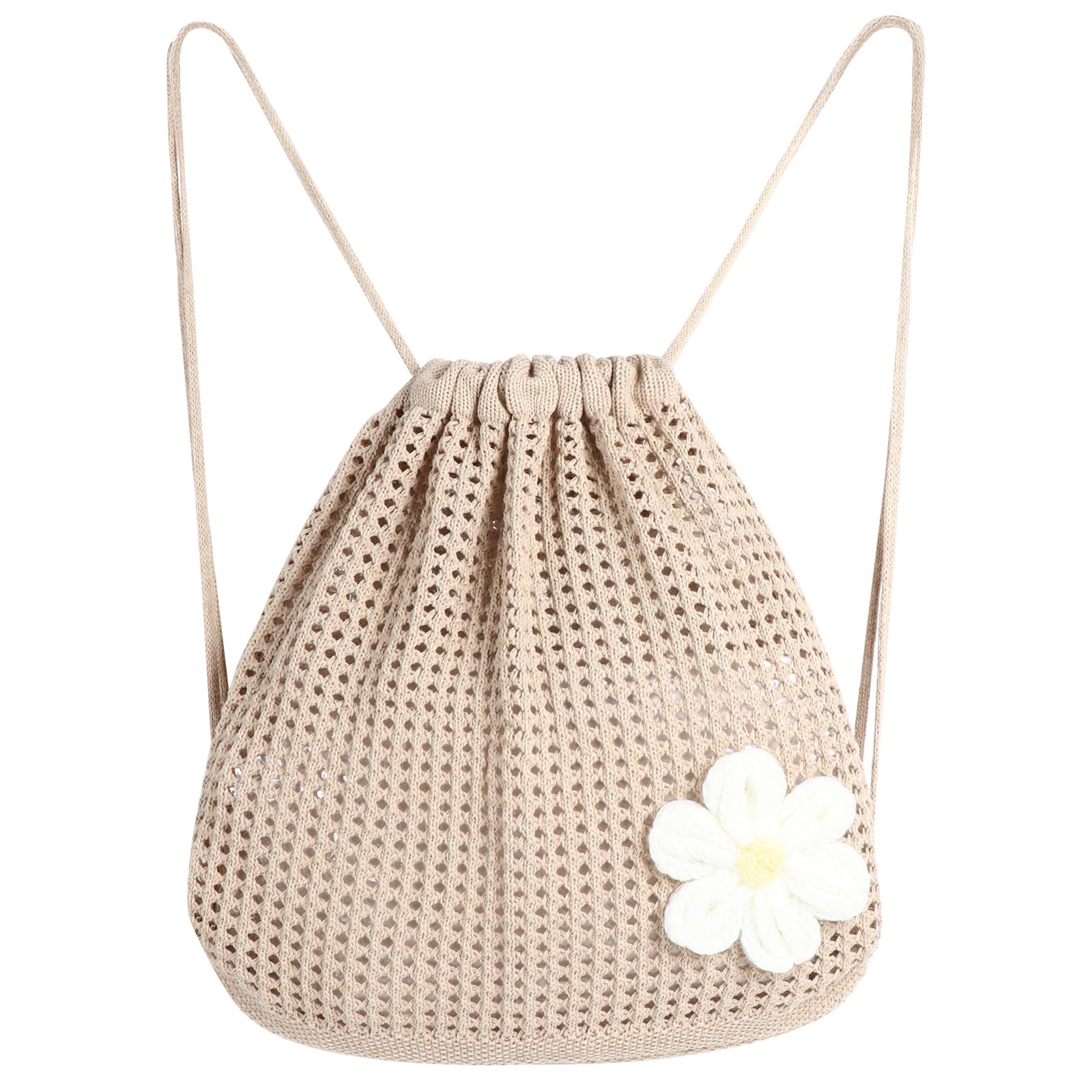 srkspyfd Crochet Tote Bag, Aesthetic Boho Chic Mesh Crochet Handbag for Beach Bag, Hippie Knitted Tote Bag for Women-picture-22