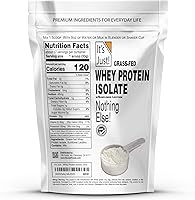Vista 2 de It's Just! - Aislado de proteína de suero de leche, alimentado con pasto ultra premium, sin sabor, fabricado en Estados Unidos, puro 90%
