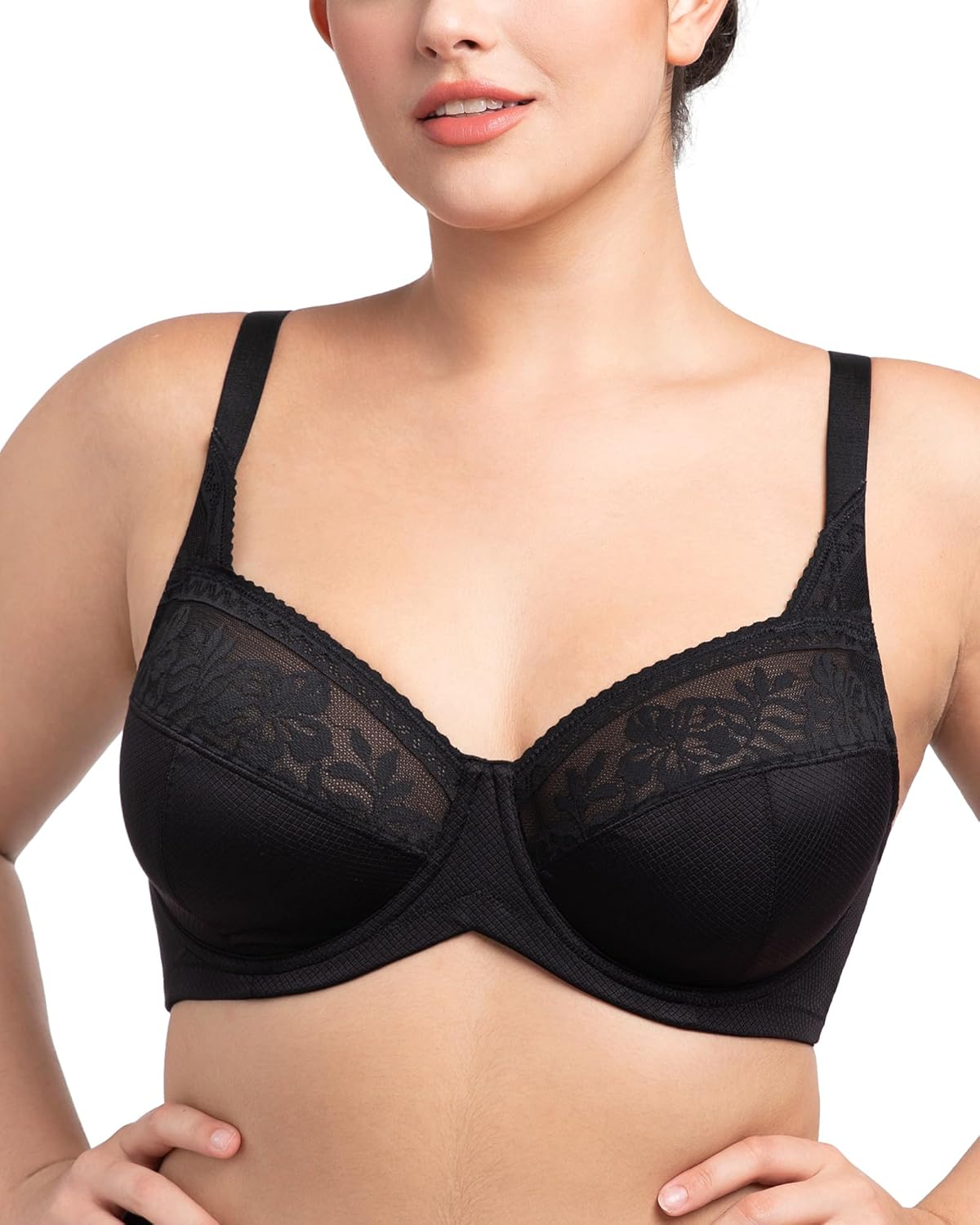 HSIA Minimizer Bras for Women, Full Coverage Lace Bra Unlined Underwire Plus Size Bras for Heavy Breast - Image 3