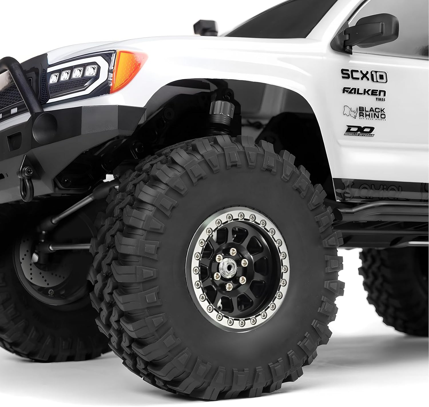 2.2" Beadlock Wheels 25mm Width, 100g Aluminum Alloy Offset 0mm Rims for Axial Wraith, SCX10, TRX4 D90 90048 RR10 1/10 RC Crawler Car, 2.2in Narrow RC Beadlock Wheels with Brake Disc (Silver Black)