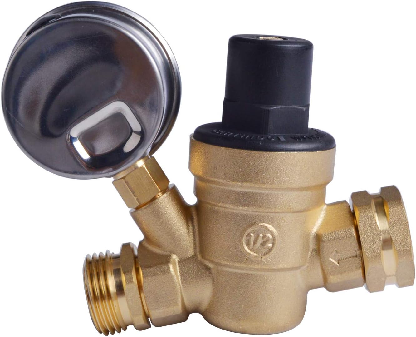 Best Cyber Monday 🔥 Hydro Master 0571310 Water Pressure Regulator, Lead Free Brass Valve with Gauge for RV Camper, Pressure Range 0-160PSI / 0-11Bar Free Shipping Over $50 Hydro Master 0571310 Water Pressure Regulator, Lead Free Brass Valve with Gauge for RV Camper, Pressure Range 0-160PSI / 0-11Bar