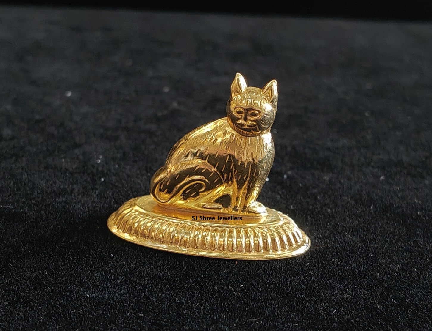 shree jewellers SJ Gold Plated Silver Cat/Billi Idol/Statue