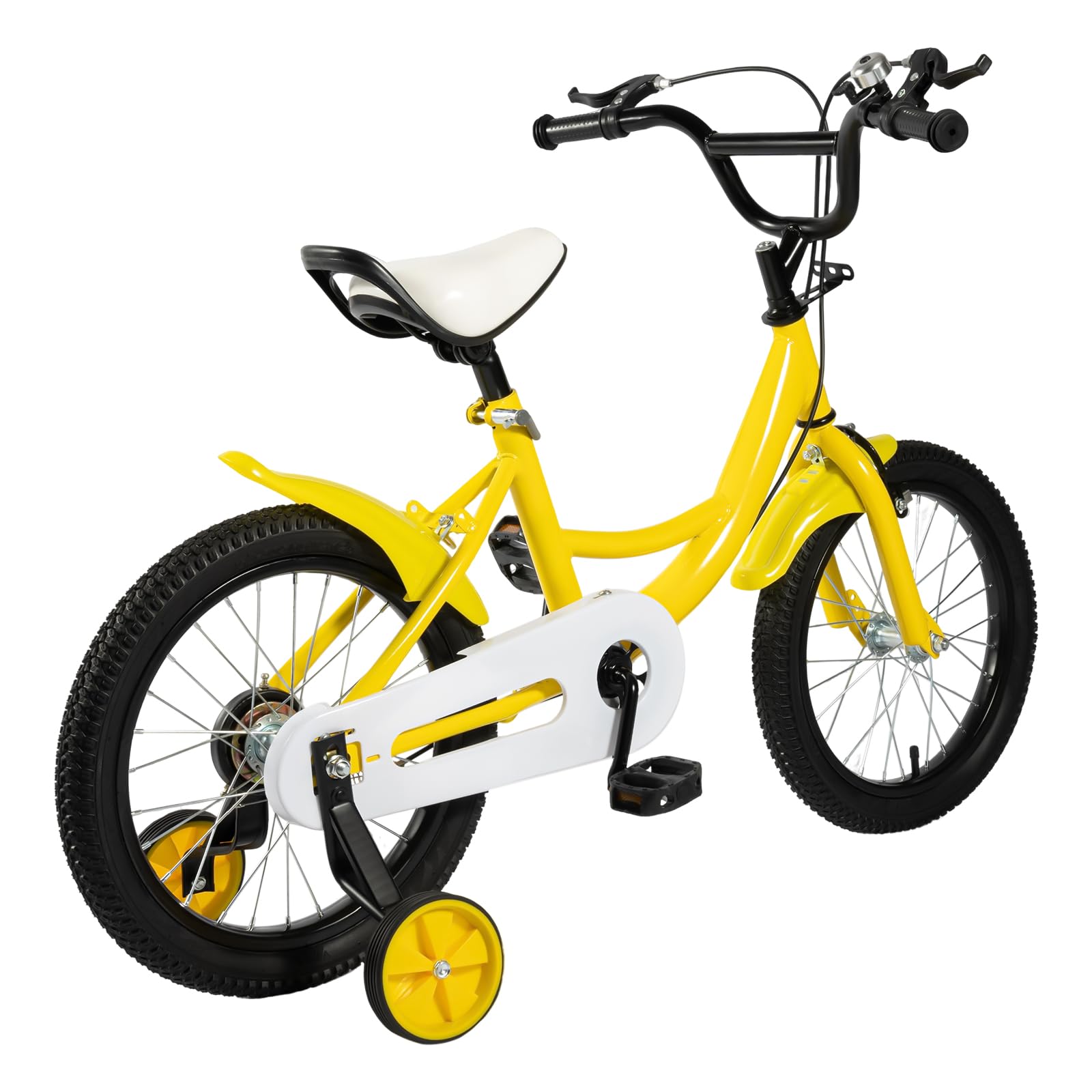 Gdetnysty 16 Zoll Fahrrad Kinderfahrrad Gelb Kinderrad 16 Zoll Gelb mit Stützrädern verstellbarem Sitz Lenker Sicherheitspedale für Jungen Mädchen 5 8 Jahre Tragkraft 60kg für Stadtwege Feldwege Sport & Freizeit
