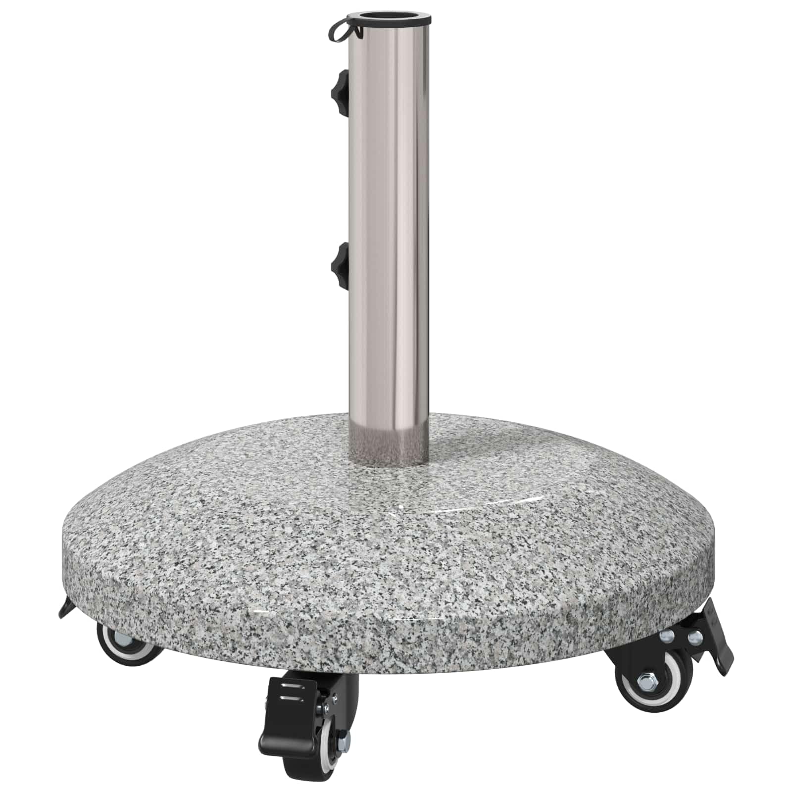Granit podstawa parasola z kółkami, na drążek 4-5 cm, waga 27,2 kg, odporny na warunki atmosferyczne stojak na parasol przeciwsłoneczny na balkon, taras, do ogrodu, patio, wytrzymała podstawa