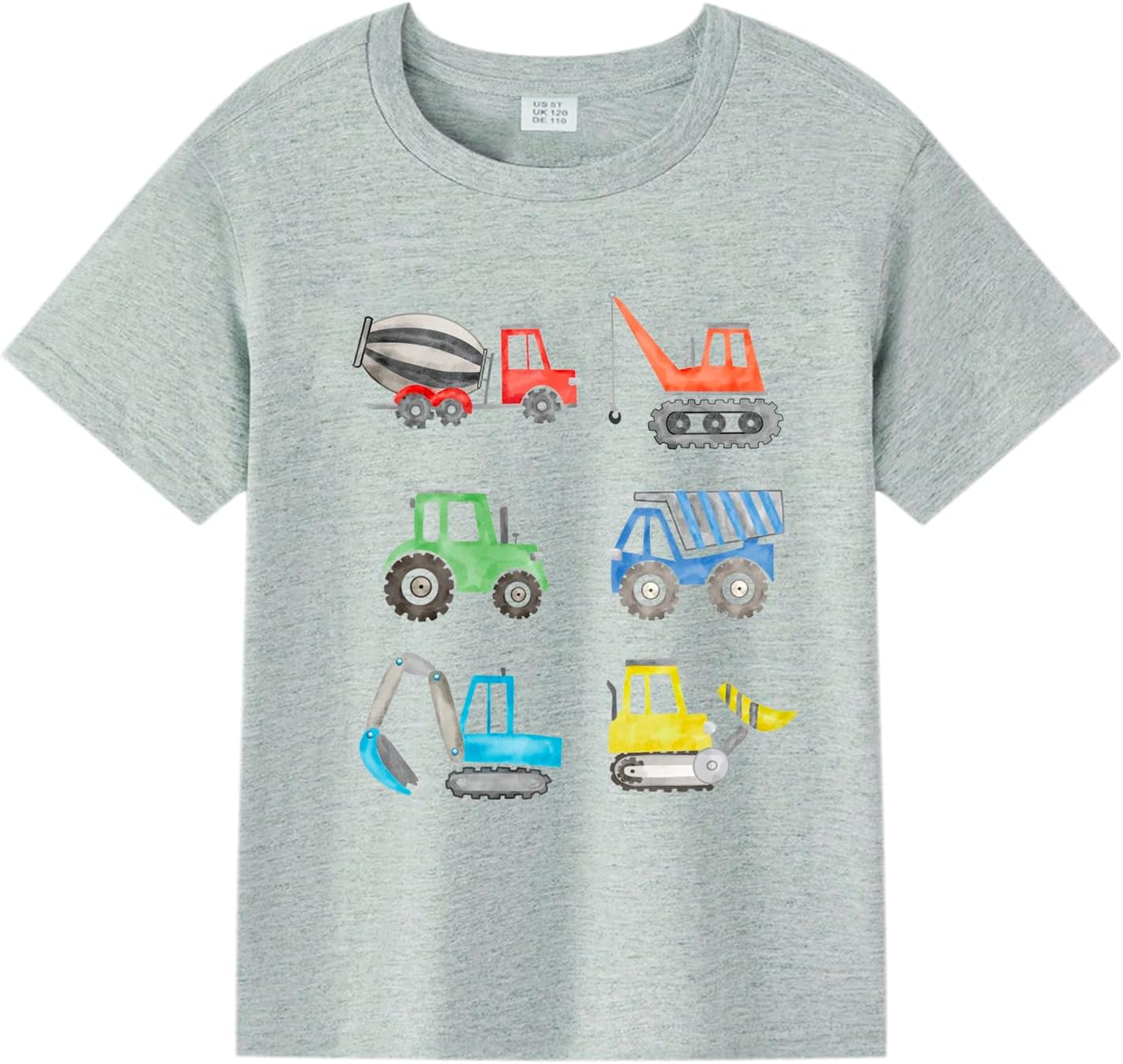 Todder Boys Construction Shirt Dirt Bike Car Tees Kids Excavator Dump Truck Graphic Tee Tops 2-7 Years