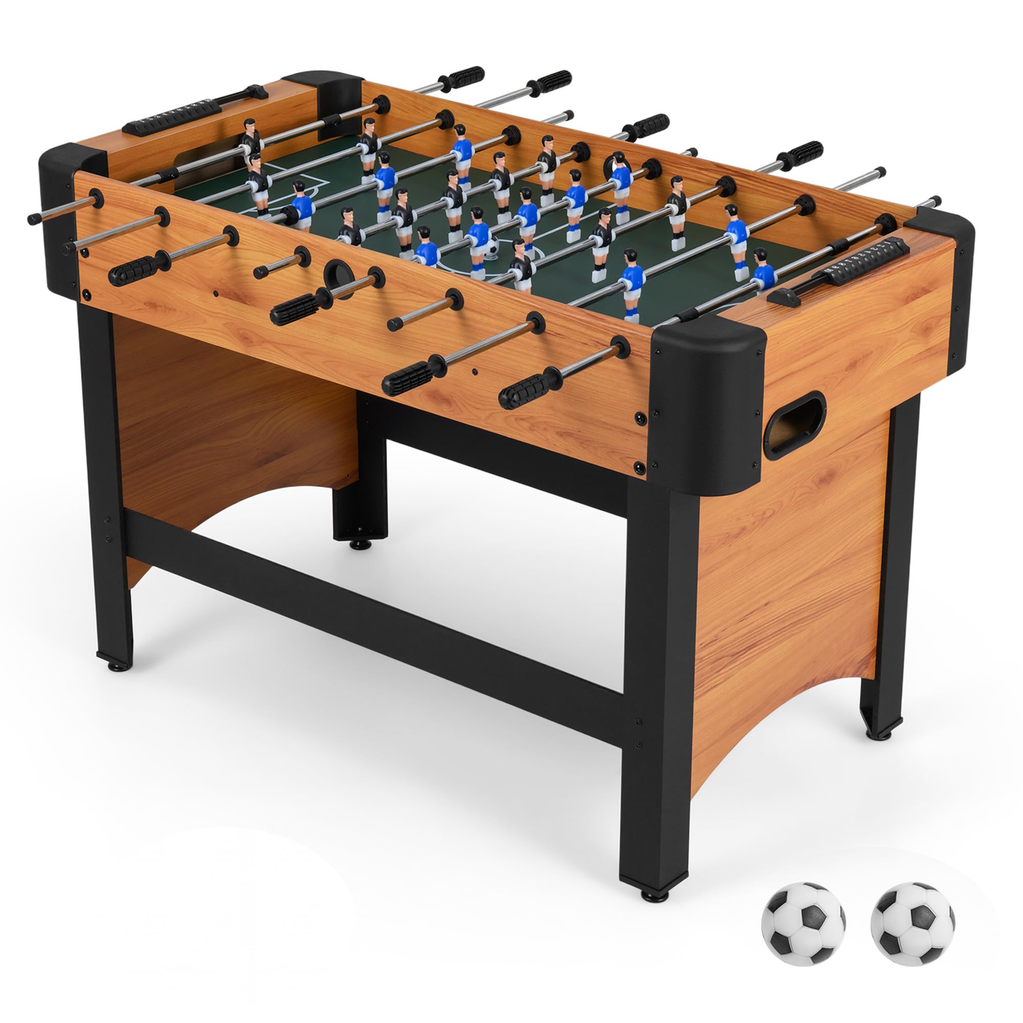 GOPLUS Futbolín de Mesa Madera 103x58x79 cm con 2 Pelotas y 22 Jugadores