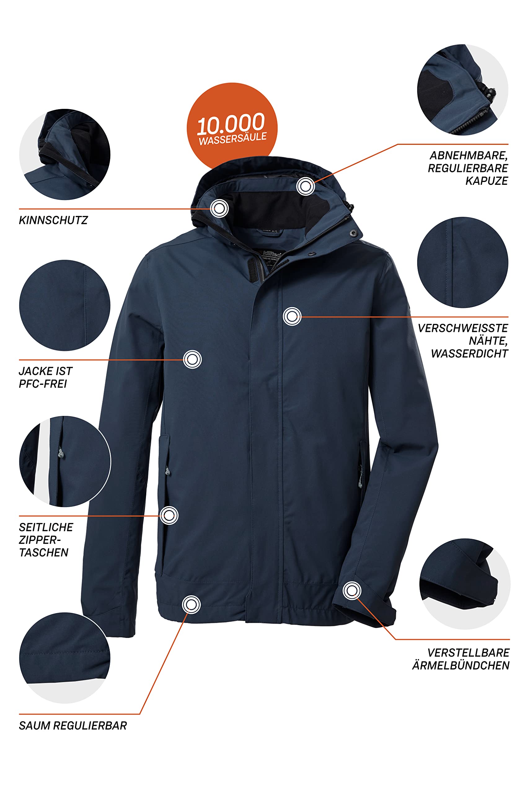 Killtec Kos 87 Mn Jckt_xenios Veste fonctionnelle/veste d'extérieur avec capuche amovible Men´s