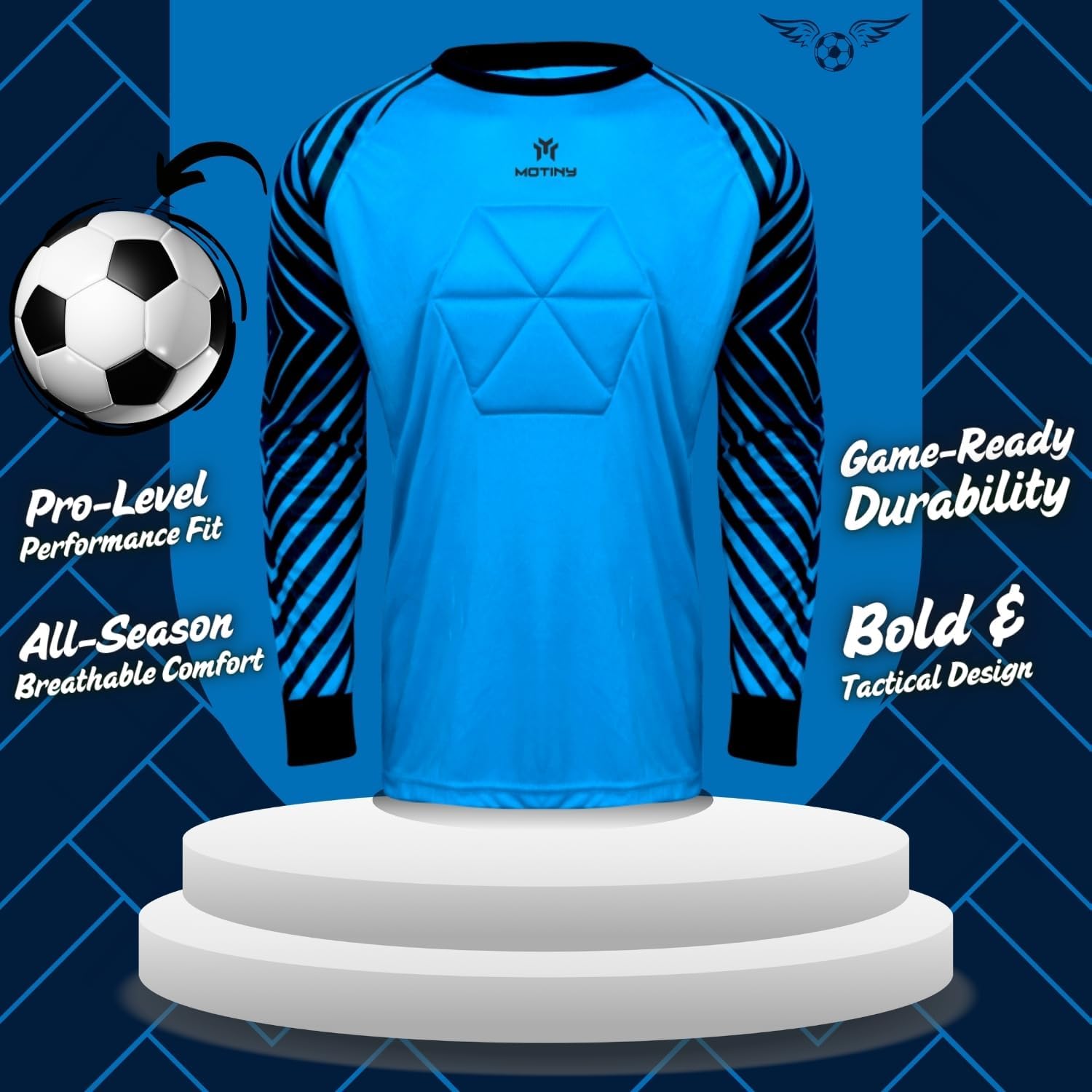 Soccer Goalie Jersey - Pro Series - Chest & Elbow Padded - Quick-Dry Fabric - Ergonomic Fit - Enhanced Durability