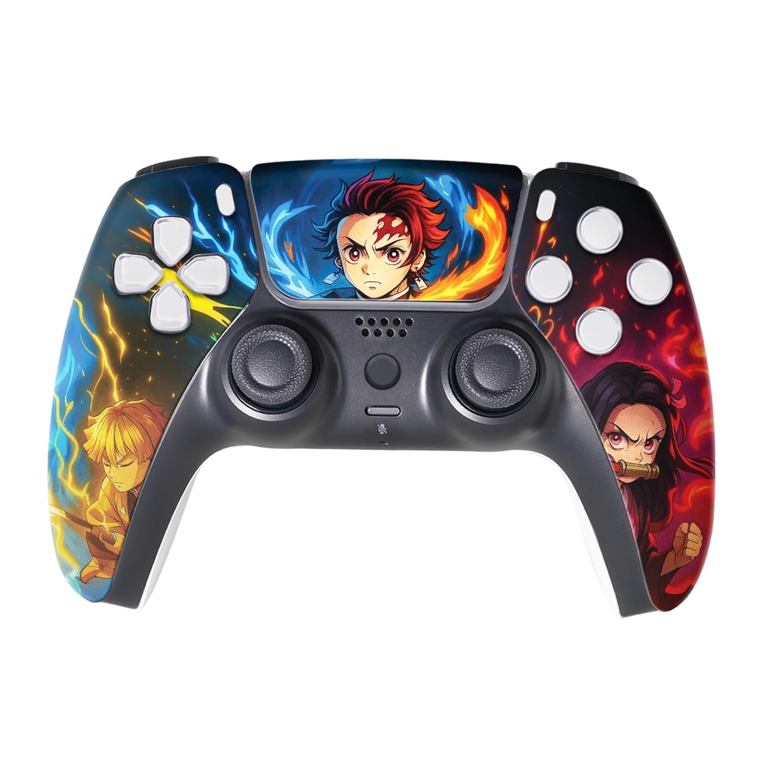 Demmon Slayyer Custom PS-5 Controller Wireless compatible with Play-Station 5 Console by BCB Controllers | Proudly Customized in USA with Permanent HYDRO-DIP Printing (NOT JUST A SKIN)