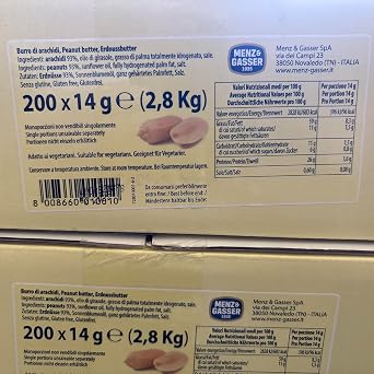 Menz & Gasser Smooth Peanut Butter Portions,Gluten Free, 14 g each - pack of 10
