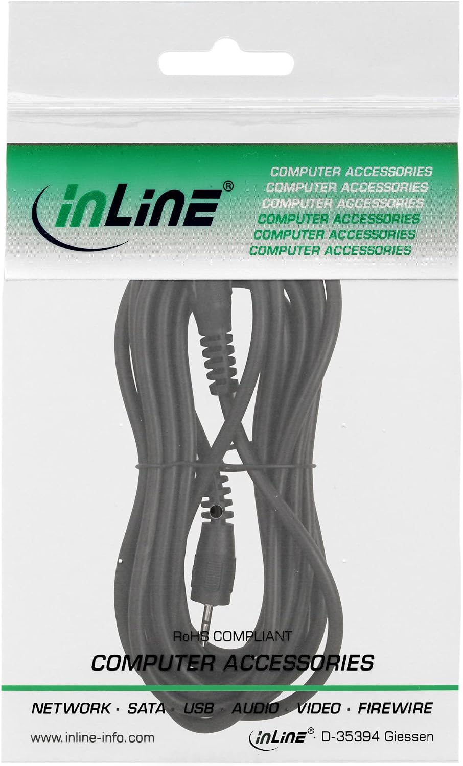 InLine 99936E 2.5 m 2.5 mm 2.5 mm Black Audio Cable