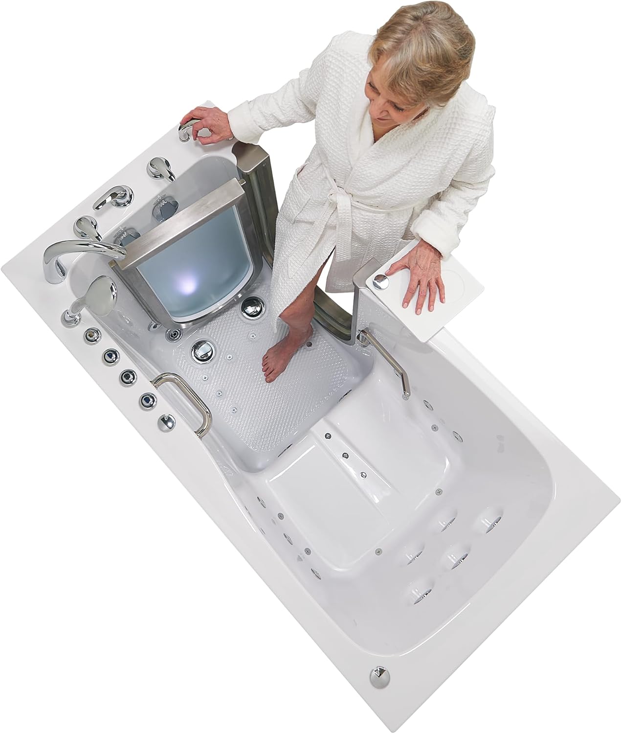 Ella Ultimate 30"x60" Acrylic Air and Hydro Massage + Independent Foot Massage Walk-in-Bathtub
