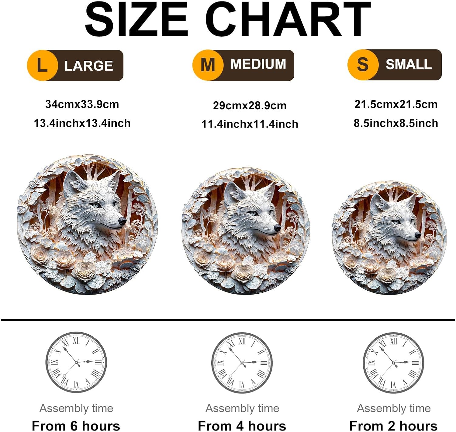 KAAYEE Wooden Puzzles for Adults, 3D Vision Effect Wolf Wooden Jigsaw Puzzles Unique Shape Advanced Wood Puzzle Adult, Fathers Mother‘s Day Birthday Family Game (M 11.4 * 11.4in 200pcs)