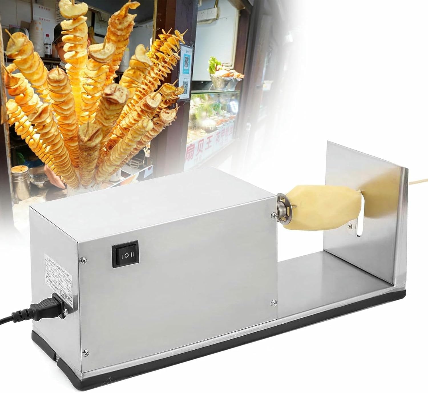 Electric Tornado, Potato Slicer, Spiral Potato Cutter, Twisted Potato Slicer, Thickened Stainless Steel Vegetable Cutter~/