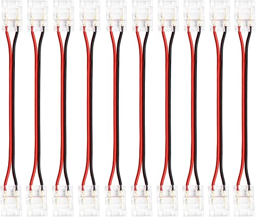 Miniatura 14 de Conectores de tira LED LightingWill 2 pines de 8 mm, 10 piezas de conectores LED sin soldar para tiras de luz LED de un solo color, compatibles con