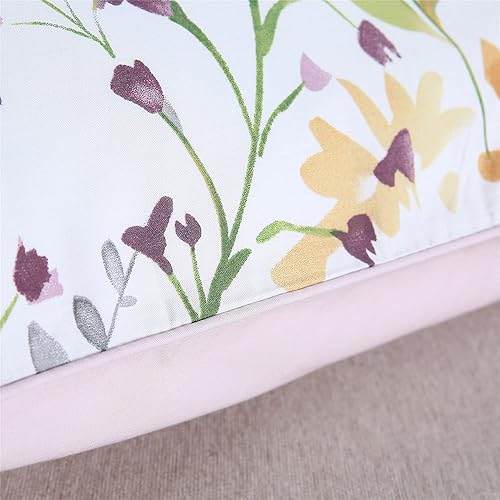 Miniatura 4 de YOU SA Juego de 2 fundas de almohada con diseño floral de granja, fundas de almohada coloridas con estampado de flores desgastadas, tela de algodón