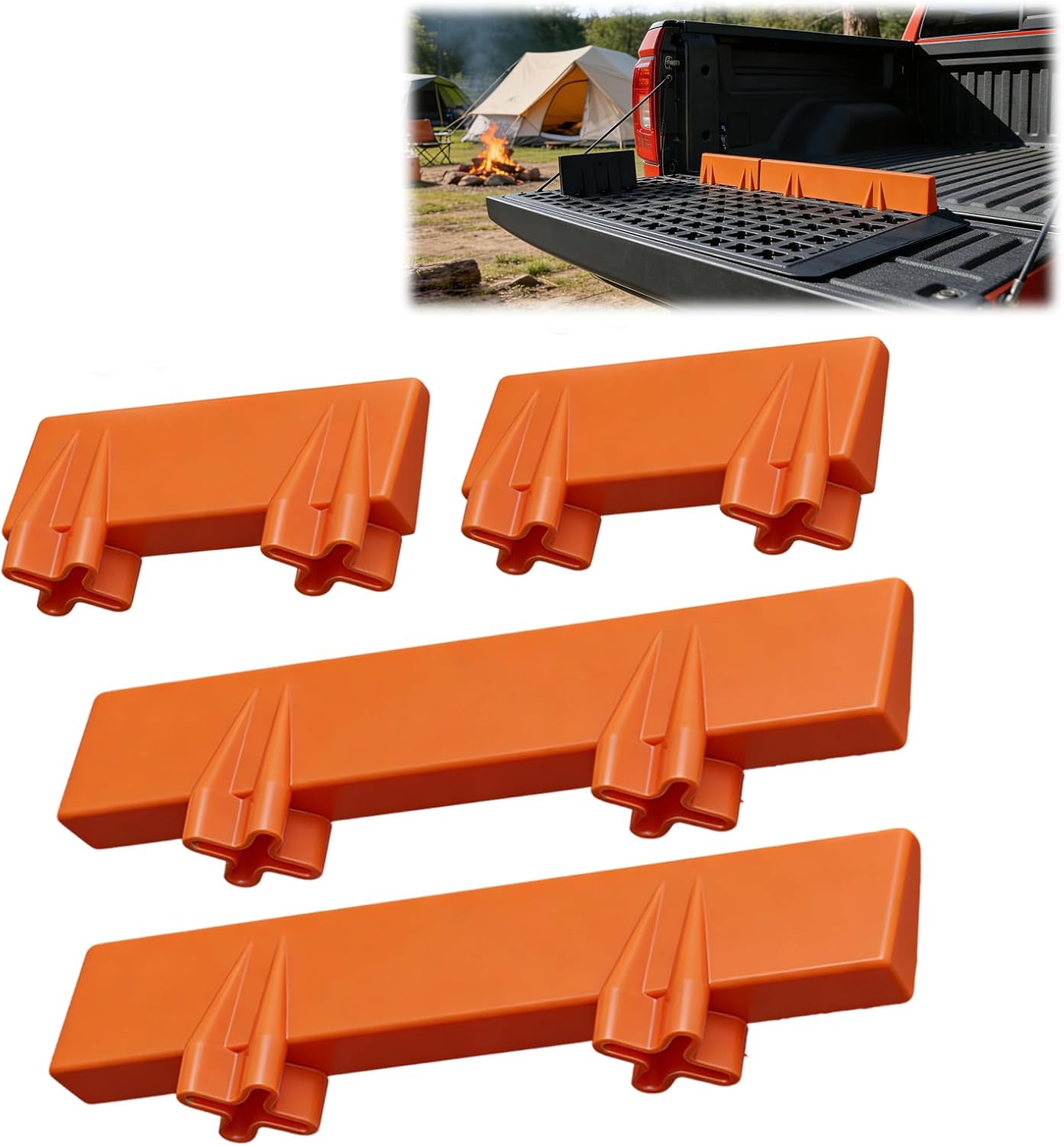 Edge Guide Rail Compatible with TMAT Truck Bed Cargo System 12” & 6” Blocker Guide Rail Set, 4‑Piece Kit to Keep Stuff from Sliding in Truck Bed, Outdoor & Everyday Haulers