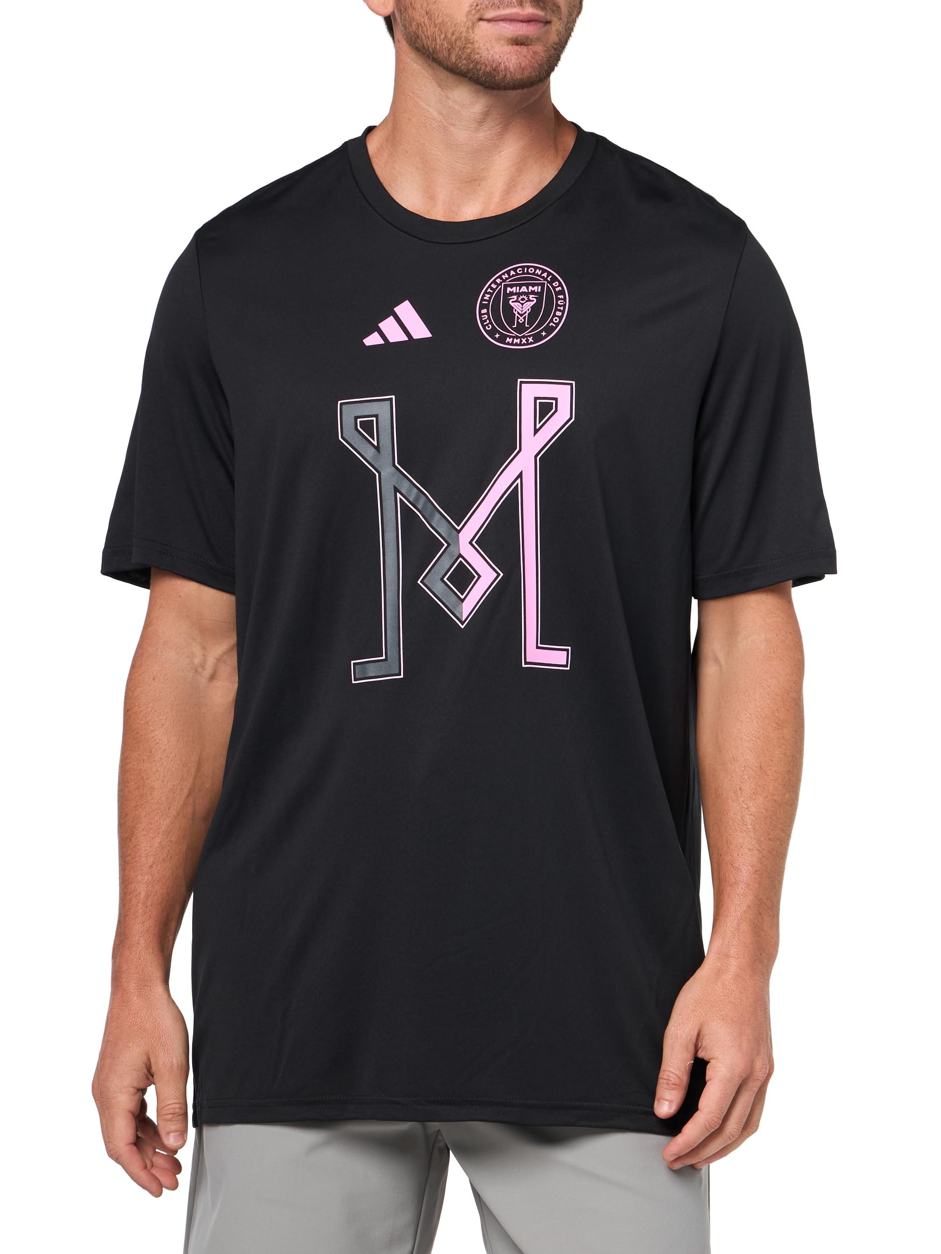 adidas Men's Inter Miami Cf Pre-Game Short Sleeve T-Shirt, Black/Club Inter De Futbol Miami, S — image 1