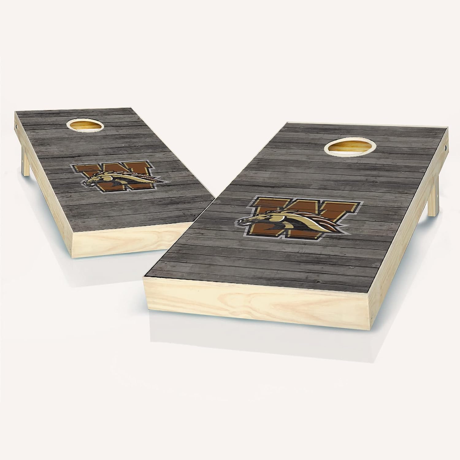 Skip's Garage Western Michigan Distressed Cornhole Set - NO Accessories