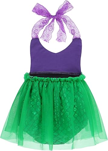 Miniatura 2 de Eledobby Mermaid 1st Birthday Outfit for Baby Girls Halloween Costume Infant Mermaids Romper Tutu Dress Party Onesie Clothes