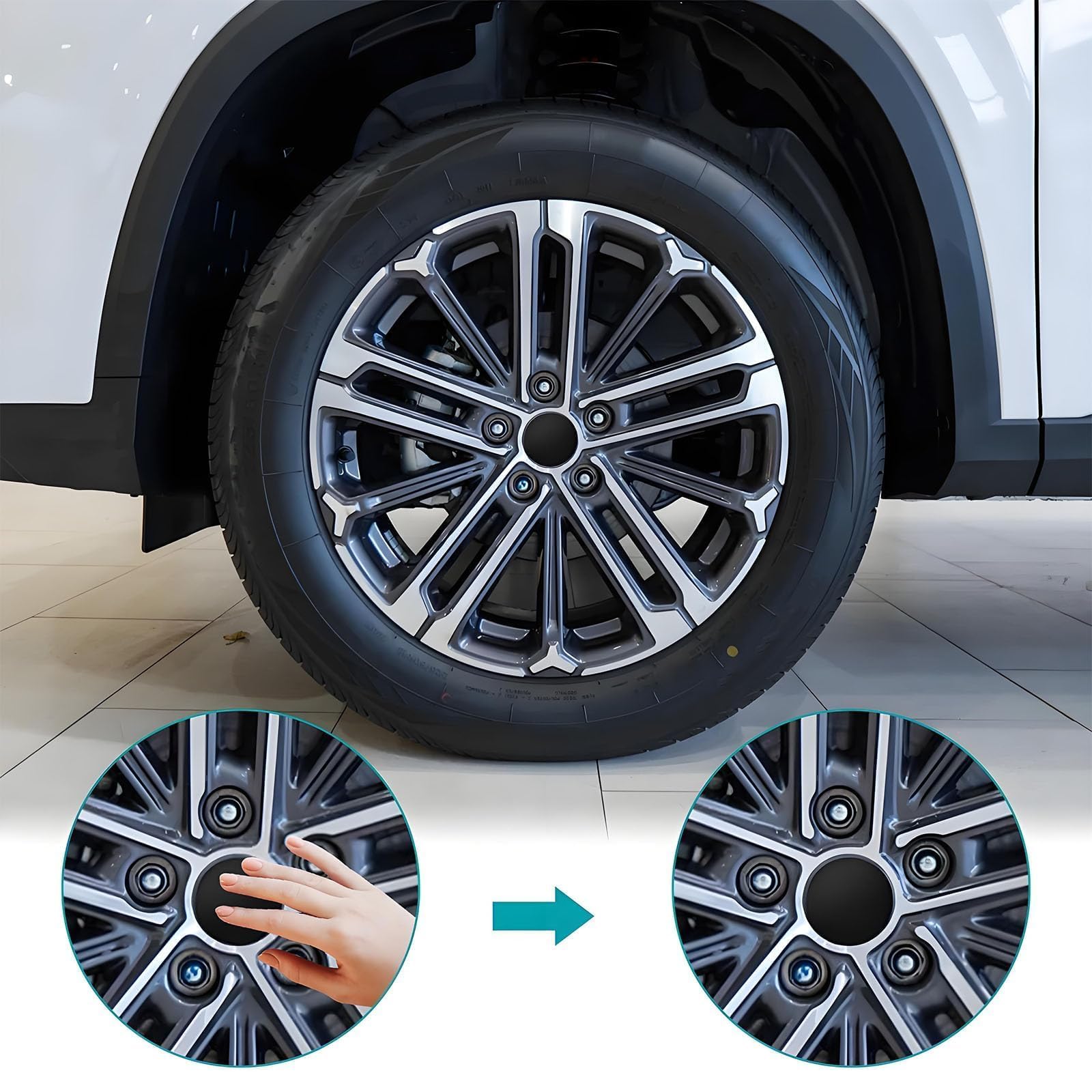 Autocollants Centre Roue Peugeot 207 (2008-2014) - Lot De 4 - Protection Et Style | Enjoliveurs Hubcaps