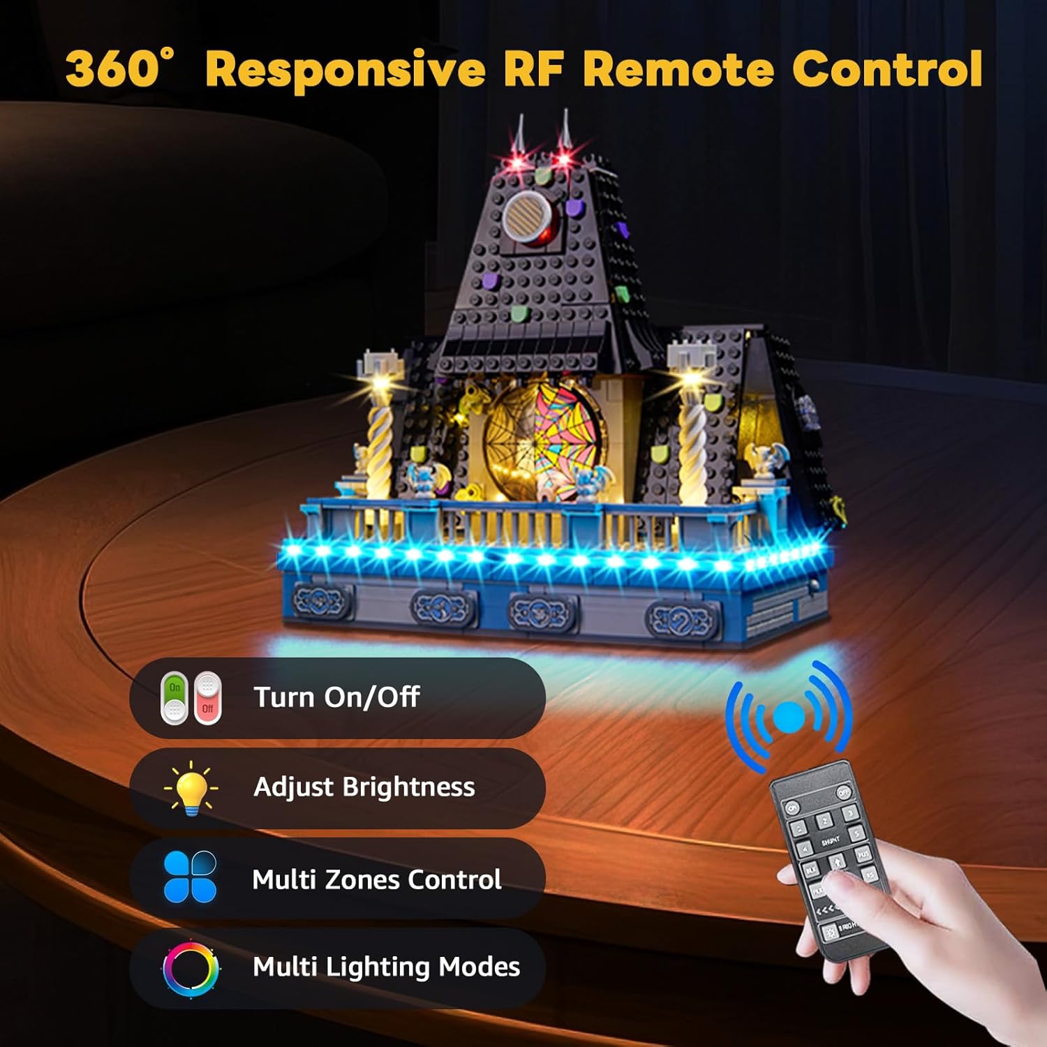 Kyglaring LED Light Kit Compatible with Lego Wednesday & Enid's Dorm Room 76781 Building Blocks, Upgraded Remote Control Dimming, Lights Only (Model Not Included), RC Version