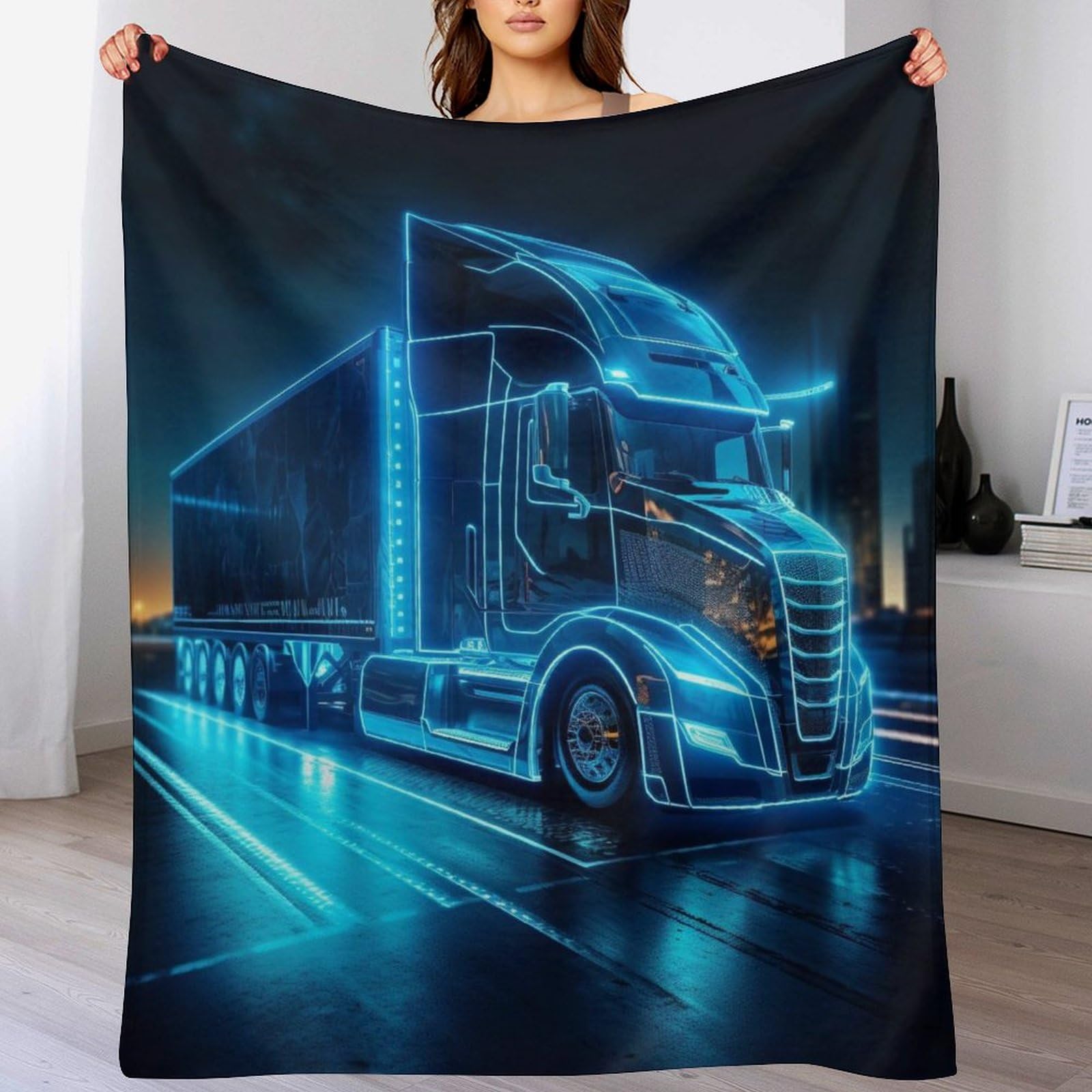 Couvre-lit Camion couverture en flannel moelleuse 180x200 cm