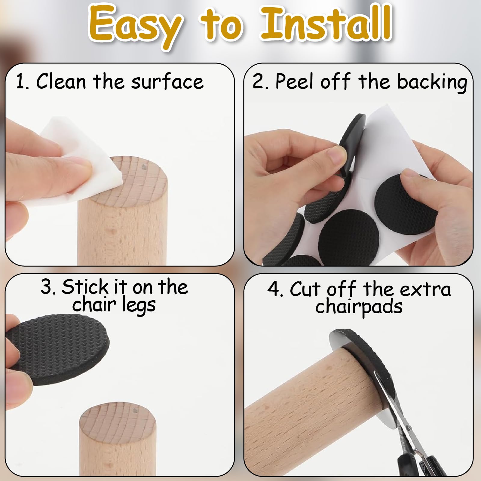 46 Non-Slip Furniture Pads Rubber Furniture Feet Anti-Scratch Floor Protection - View #7