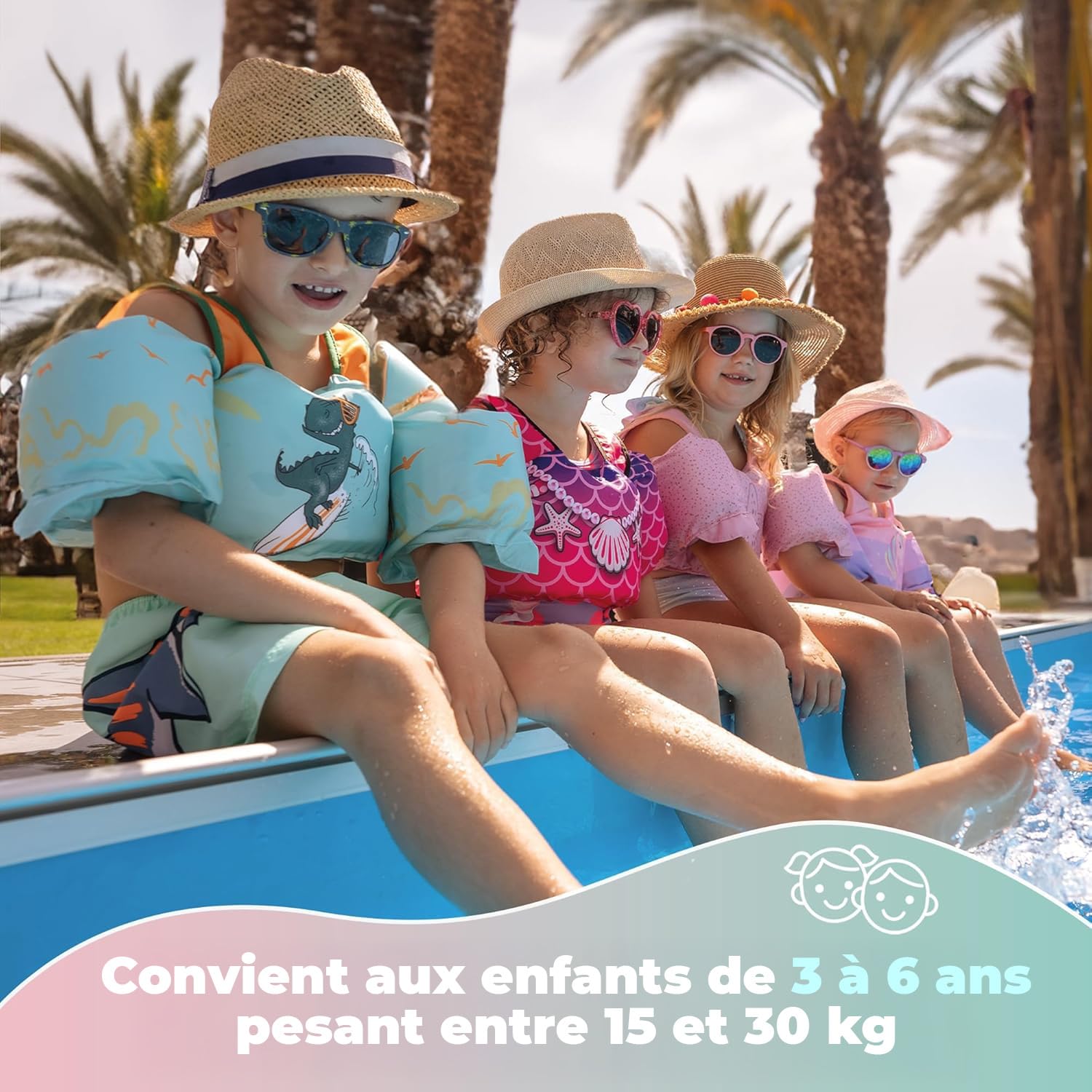 KIDVERSE Gilet Natation Enfant 3 á 6 Ans - qualité certifiée - Aide à la flottaison pour Fille & garçon - Apprentissage Piscine - Gilet Enfant picine