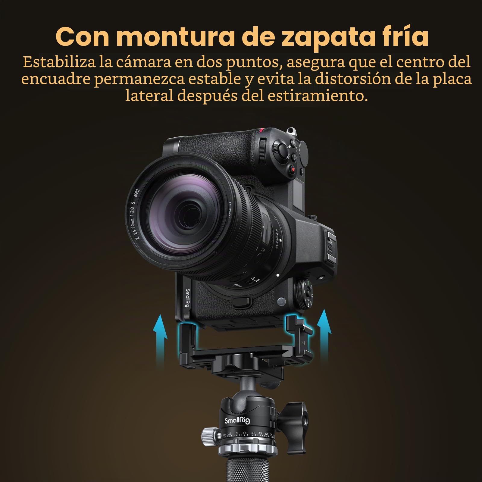 SMALLRIG L Bracket para Nikon Z 6III, Placa L Plate para Arca-Swiss, con Orificios Roscados de 1/4"-20, Conector QD, Montaje de Zapata Fría - 4523