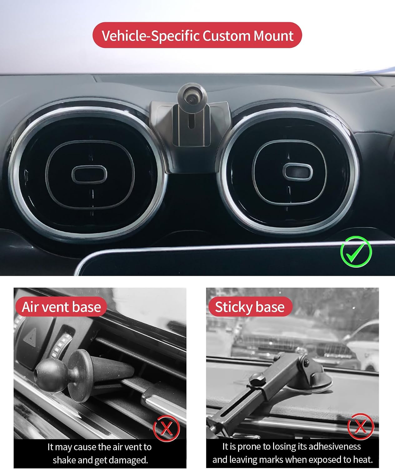 Auto Clamp Car Phone Holder for Mercedes-Benz GLC 2023-2026, C-Class 22-26 image 3