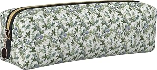 Green Eucalyptus Leaves Print Pencil Case Adults Daily Office Supply Storage Pen Bag Stationery Organizer