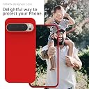 YATWIN Silicone Back Case for Google Pixel 9/9 Pro, Soft-Touch Phone Back Cover for Google Pixel 9/9 Pro - Red gallery image