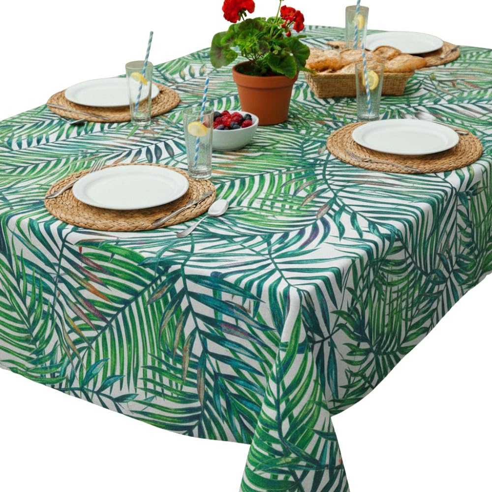 Jolee Chartwell Summer Outdoor and Indoor Water Repellent Tablecloth, Rectangular, 144 CM x 100 CM, UV Resistant, Durable Washable Fabric