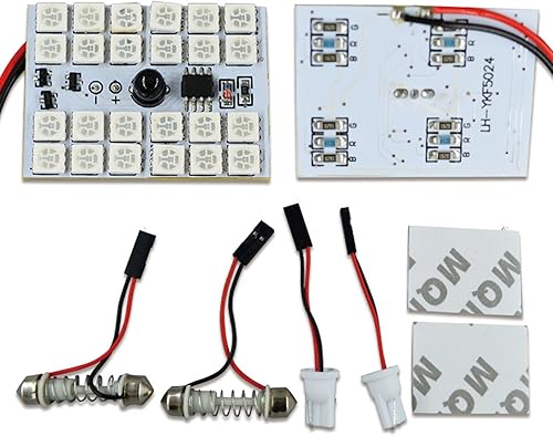 Miniatura 5 de SOCAL-LED LIGHTING 2 bombillas RC festoon RGB 5050 24-SMD brillante cuña interiorcúpulamapapuertaLicencia placa de luz (se adapta a T10, 1.220 in,