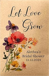 Custom Wildflower Favors for Wedding, Bridal Shower Seed Packets Gifts f...