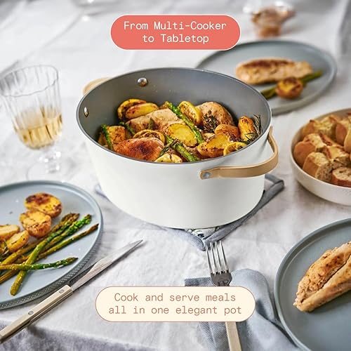 Miniatura 8 de Hermosa olla eléctrica 10 en 1, 6 cuartos de galón, pantalla digital, olla antiadherente, control de un solo toque, 10 funciones de cocción