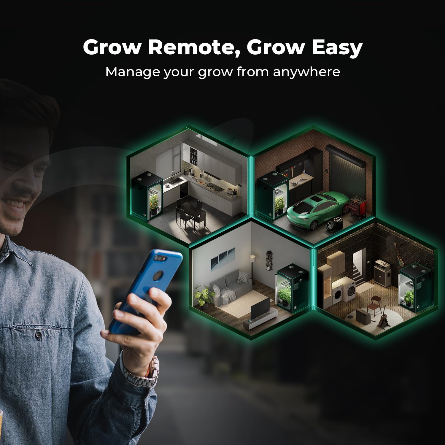MARS HYDRO iControl per Growbox set completo, controller intelligente Grow con funzioni di temperatura, umidità, VPD, timer e ciclo.