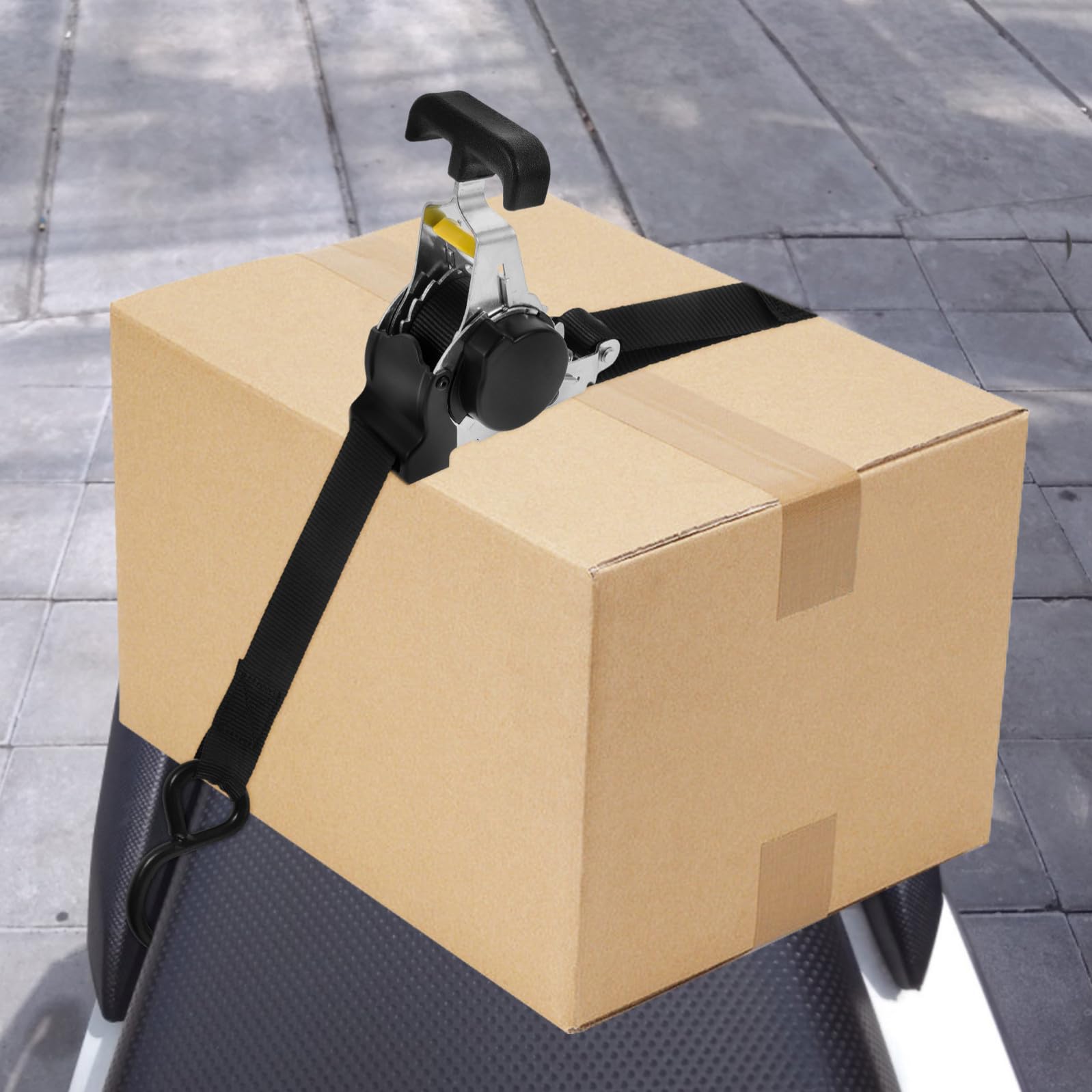 jojofuny Automatischer Spanngurt mit Ratschenmechanismus aus Polyester Verstellbare Länge Robustes Befestigungsgurt für LKW und Motorrad zur Ladungssicherung