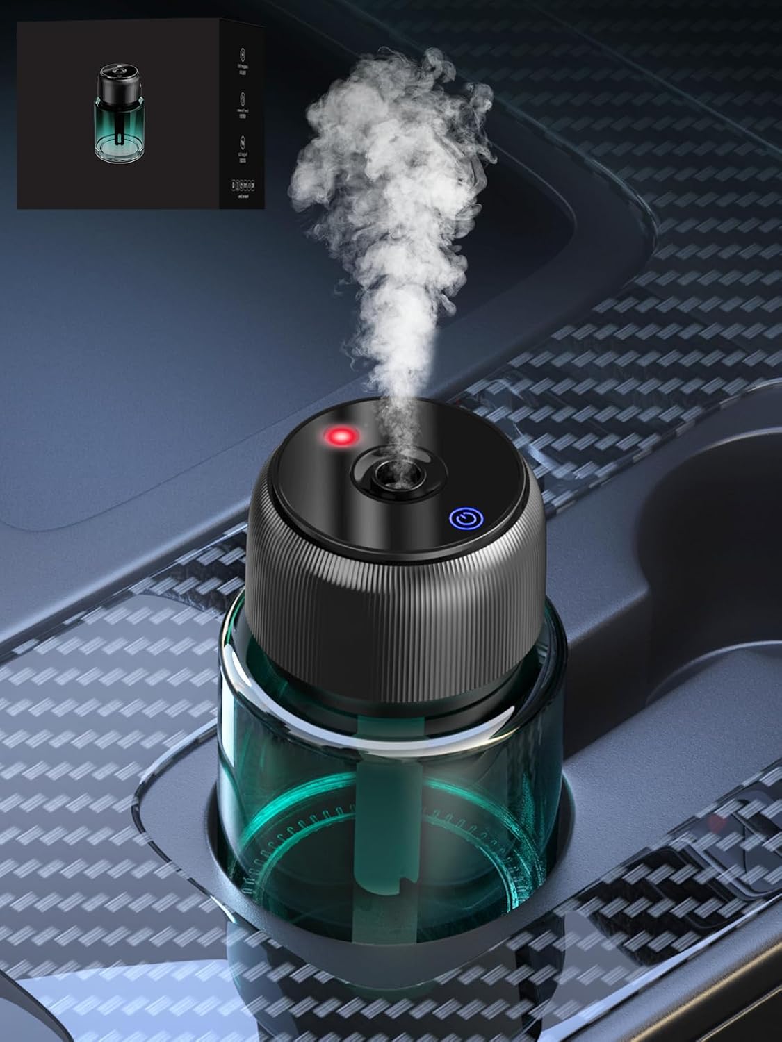 160ml Diffusore Di Profumo Auto Profumatore E Deodorante Con Fragranza, Lunga Durata 9–12 Mesi, Accensione Automatica, Batteria Ricaricabile, Luce Stellata, 3 Modalità, BJ 047 (Oceano)