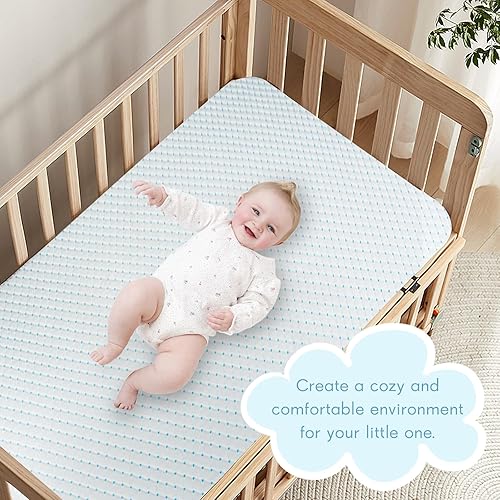 Miniatura 7 de Colchón mini para cuna, 38 x 24 x 4 pulgadas, colchón portátil de espuma viscoelástica de doble cara, suave y transpirable, para cunas mini y