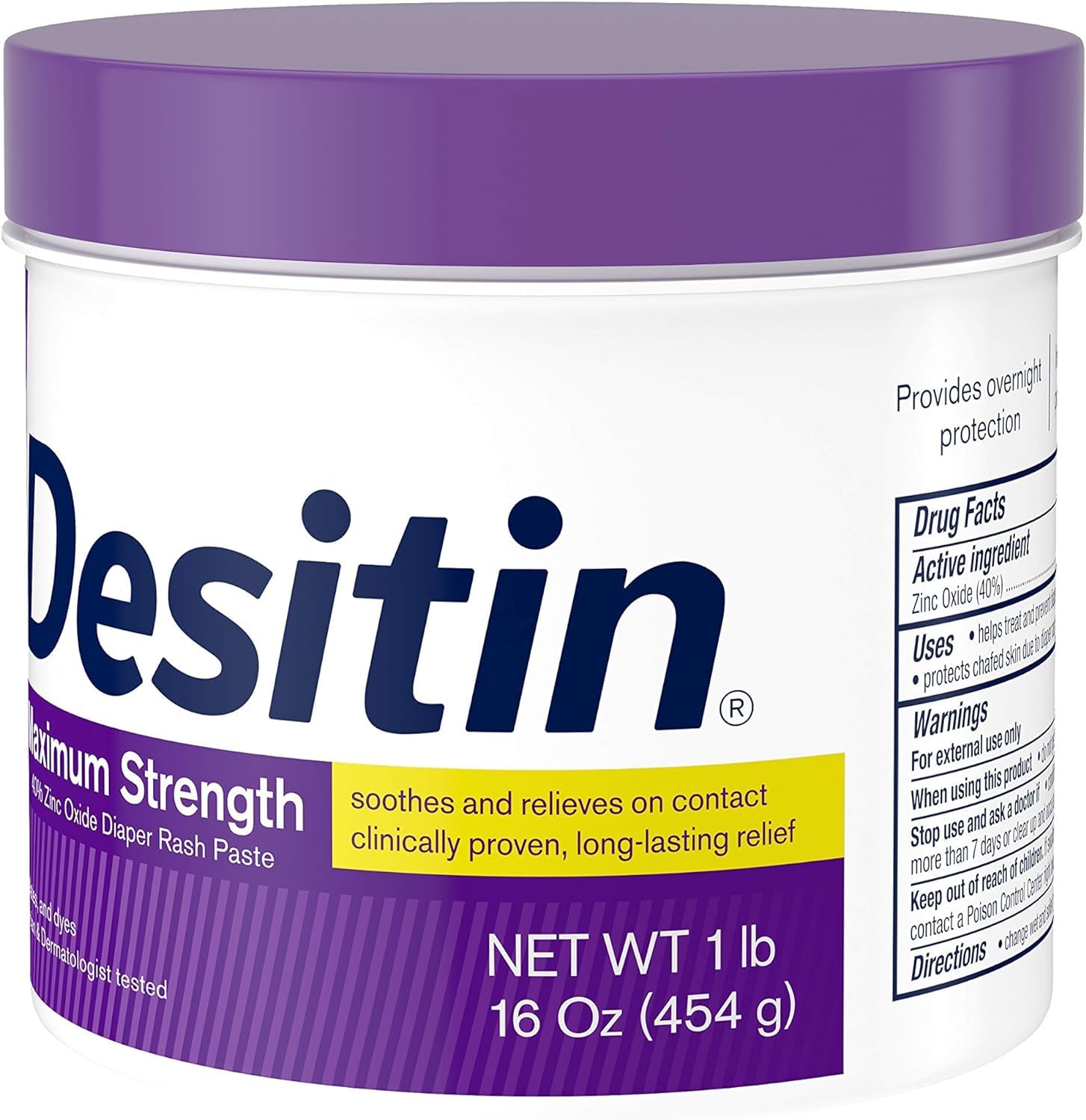 Desitin Maximum Strength Baby Diaper Rash Cream with 40% Zinc Oxide for diaper rash Relief & Prevention, 16 oz