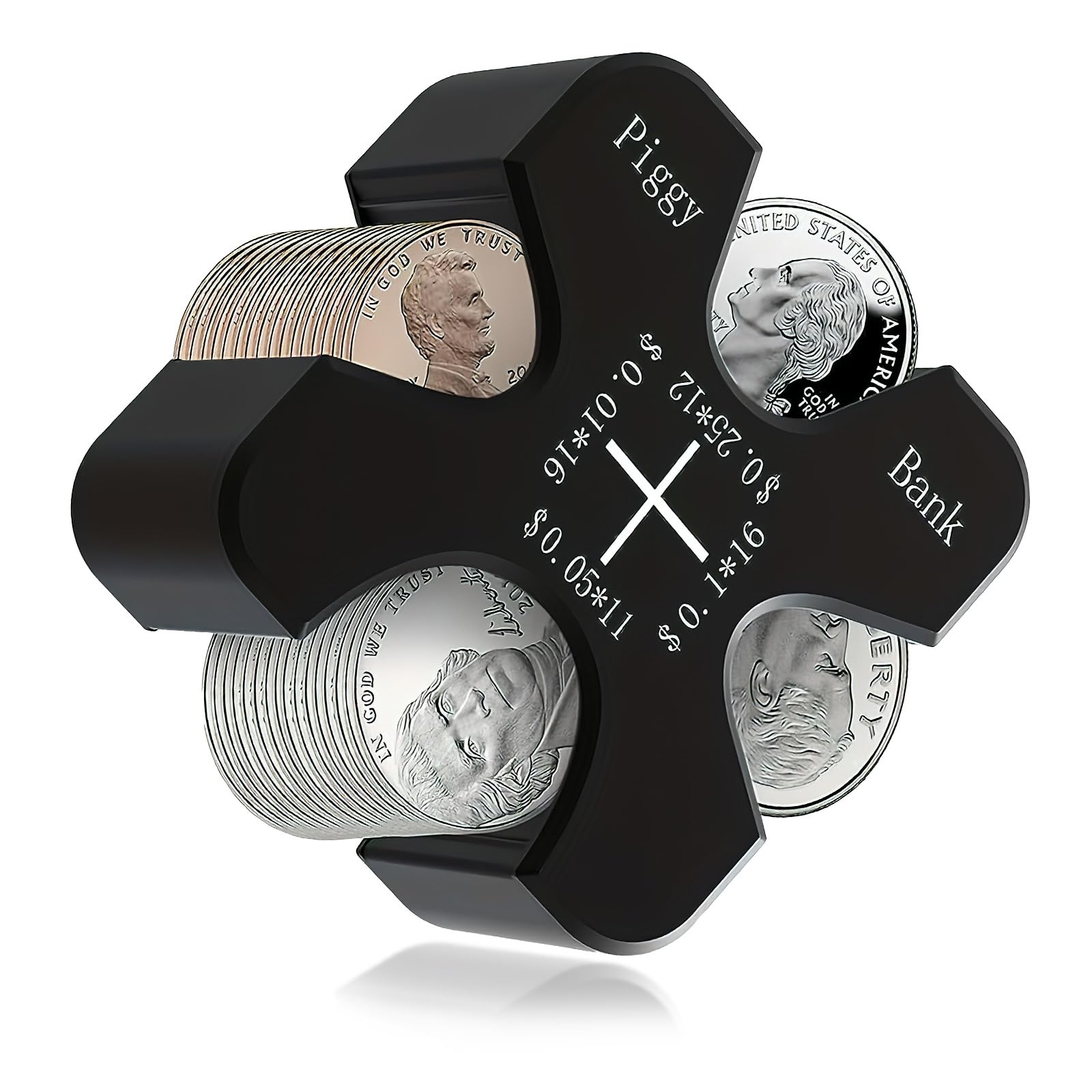 Wogomz ポータブルコインディスペンサー - シリコン交換ホルダー コイン55枚収納 車 財布 財布 (ブラック)