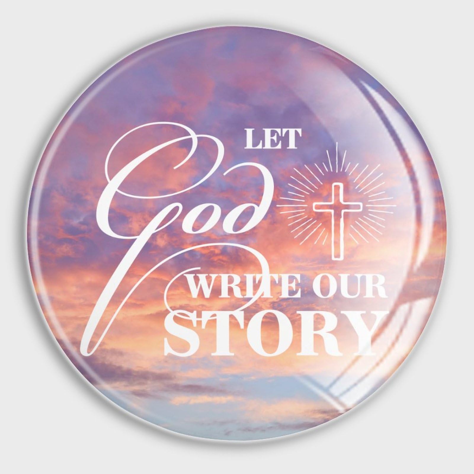 Aimant frigo verre chrétien Lot de 4 magnets Let God Write Our Story pour cuisine et bureau