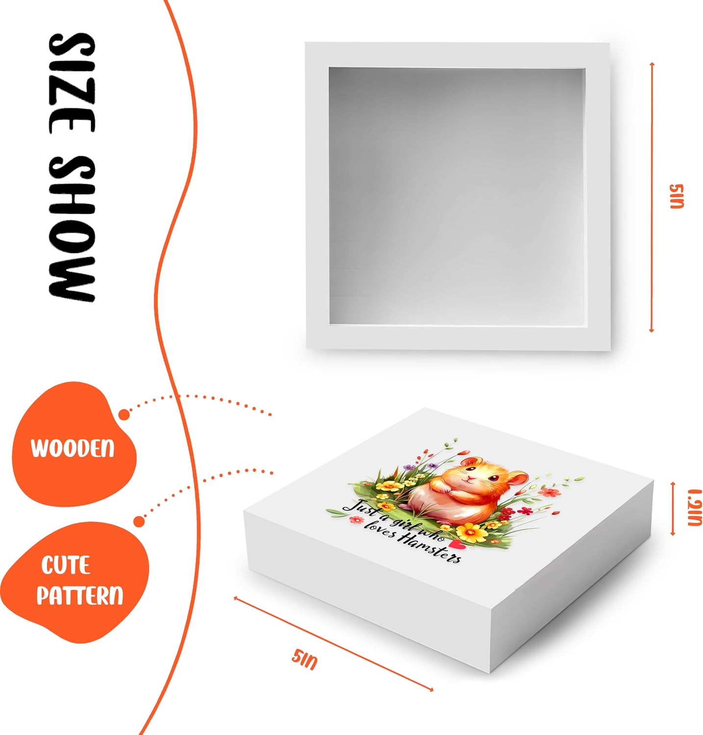 Hamster Decor Wooden Box Sign Decorative, Home Room Desk Decorations For Teens Teenage Girls, Hamster Lovers Themed Gifts Stuff Accessories Things Merchandise Items! image 2