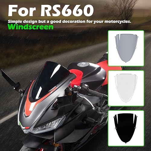 Miniatura 4 de Parabrisas de carreras de motocicleta carenado delantero para A-prilia RS 660 RS660 2020 2021 2022 2023 doble burbuja Flyscreen flujo de aire